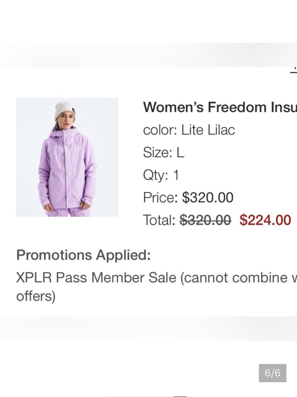 The North Face Women's Light Purple Waterproof Hooded Ski Jacket - Picture 3 of 3